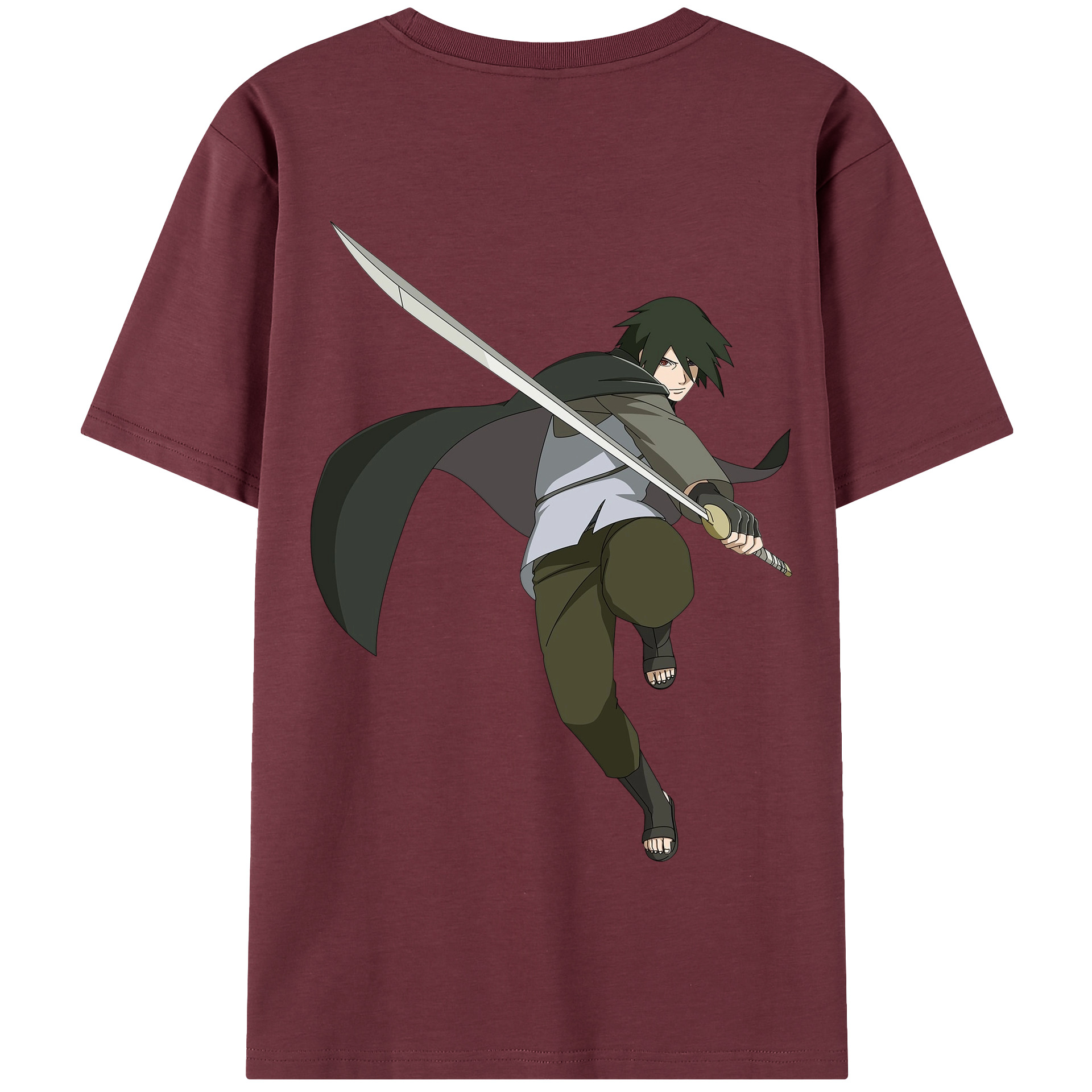 （画像用） NARUTO -ナルト- うちは サスケ Uchiha Sasuke 綿100％半袖Tシャツ（背面プリント）